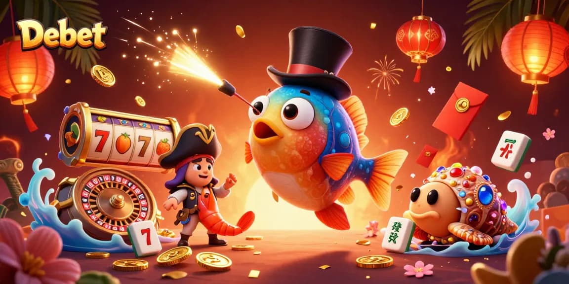 Experience the thrill of Debet with glowing coins and vibrant casino elements in a stunning underwater scene.