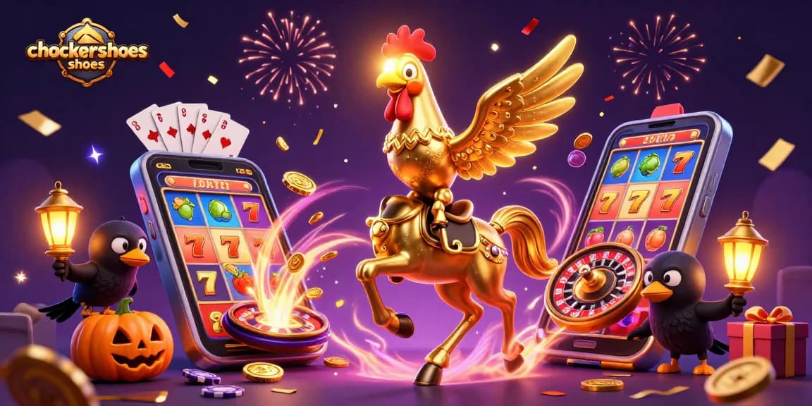Experience thrilling gaming at chockersshoes with vibrant 3D casino illustrations showcasing dynamic slot reels.