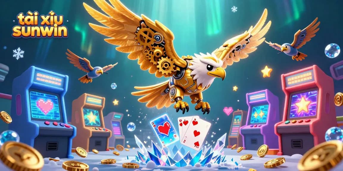 Experience the excitement of tài xỉu sunwin with a dazzling 3D illustration showing vibrant gameplay elements.