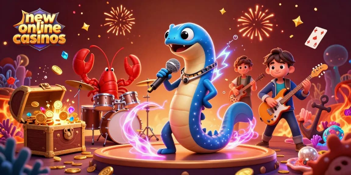 Experience the thrill of new online casinos with vibrant underwater characters and festive gameplay.