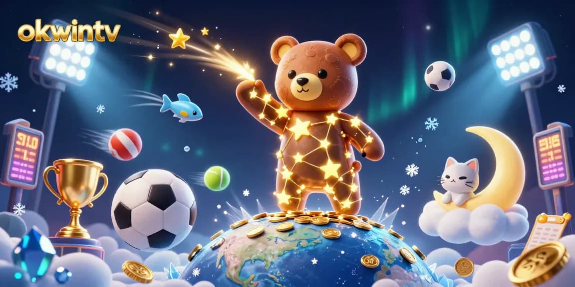 Join the excitement with OKWINTV, where sports betting meets thrilling casino games in a magical scene.