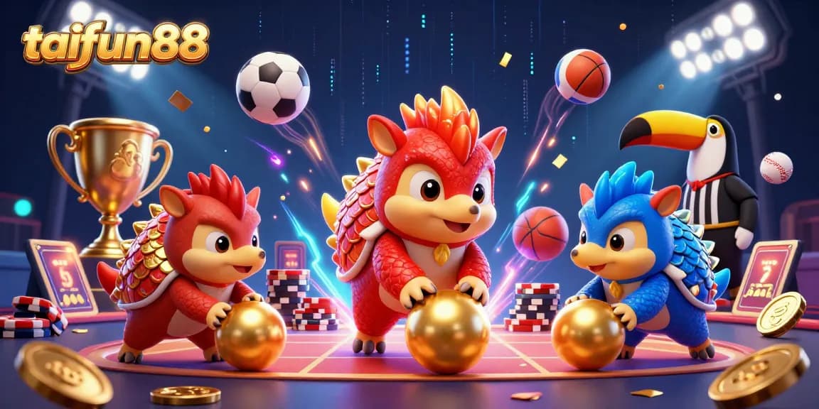 Experience thrilling gameplay with taifun88 featuring colorful pangolin characters and a lively casino atmosphere.