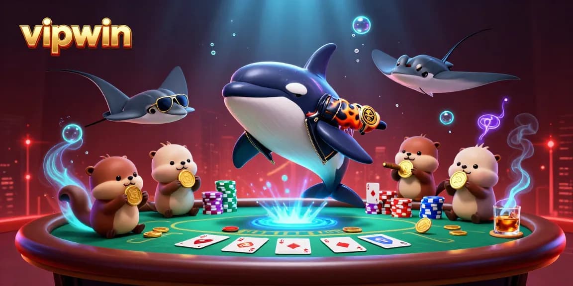 Experience the excitement at vipwin with dynamic gaming elements, showcasing thrilling characters and rich casino action.