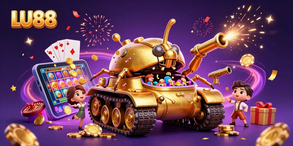 Experience the excitement of LU88 with a vibrant casino scene and rich game elements.