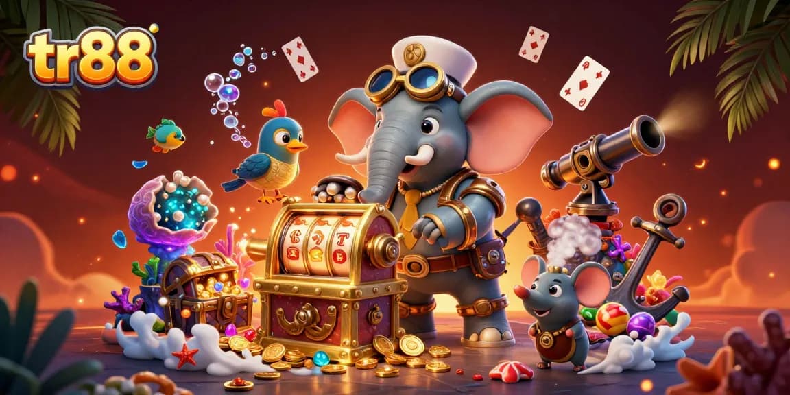 Experience thrilling gameplay at tr88 with a dynamic steampunk elephant and exciting casino elements.