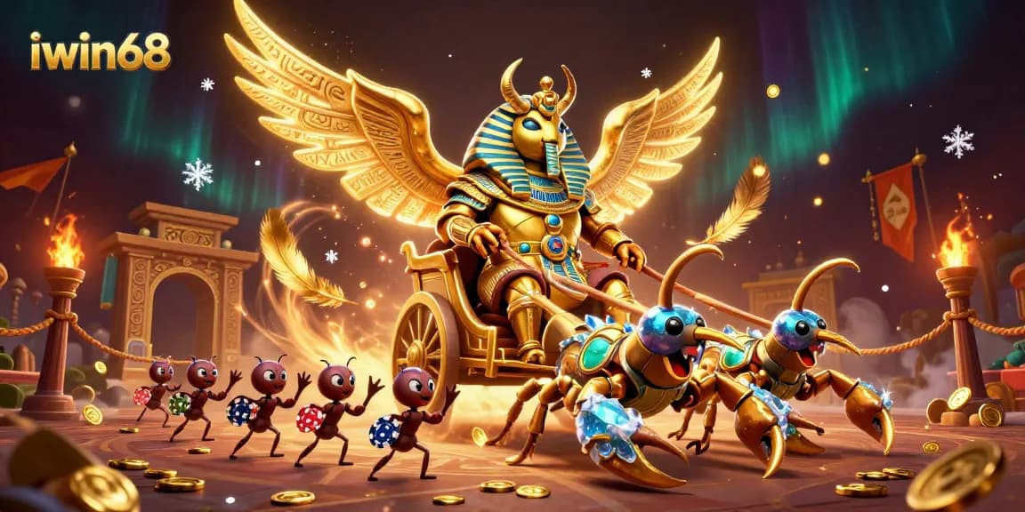 Play slots and poker with iwin68 in a vibrant 3D casino scene filled with excitement.