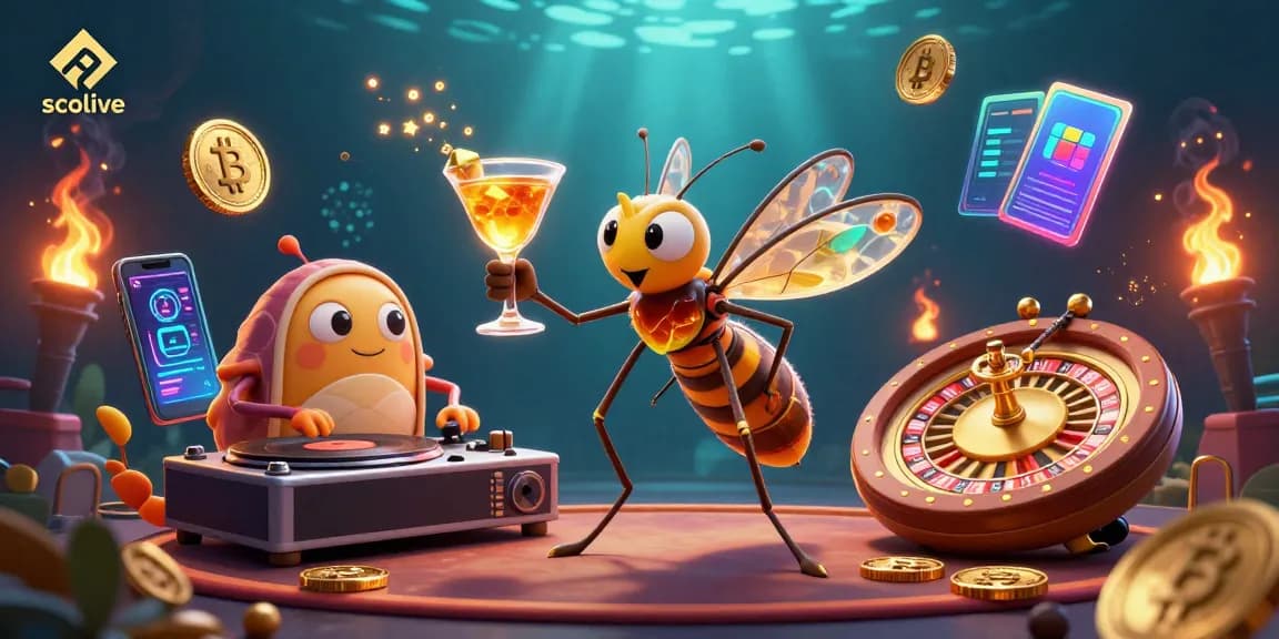 Socolive enhances live betting excitement with a dynamic scene featuring a casino mascot, spinning DJ, and golden roulette wheel.