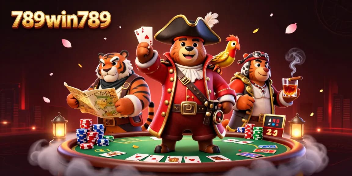 Experience thrilling casino action with 789win789, featuring colorful cards, chips, and dynamic gaming elements.