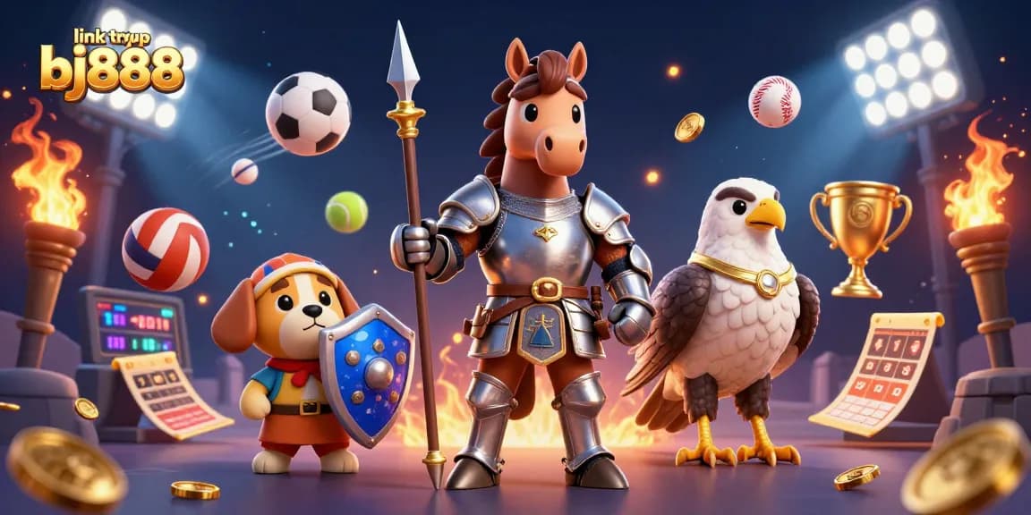 Engage in thrilling adventures at link truy cập bj888, featuring knights, sports elements, and exciting casino games.