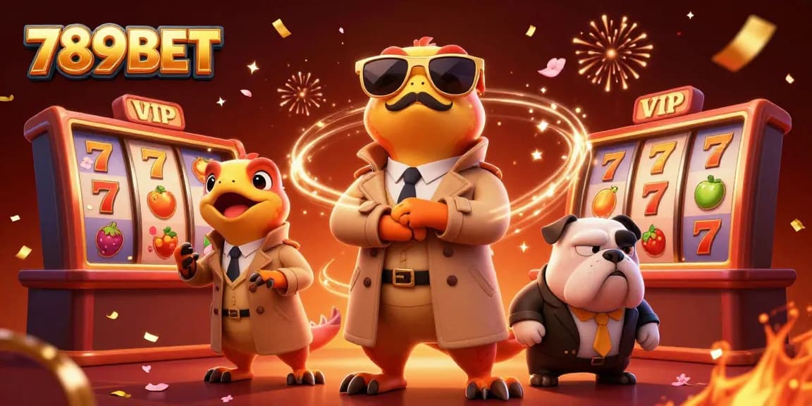 Experience excitement at 789BET with raptors and festive casino elements in a fun illustration.