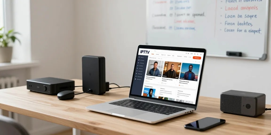 Trusted IPTV UK reseller managing customer accounts in a local business setting.