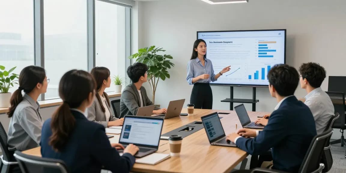 Team collaborating on it business support strategies in a modern office environment.