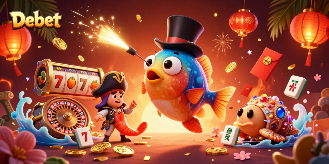 Experience the thrill of Debet with glowing coins and vibrant casino elements in a stunning underwater scene.