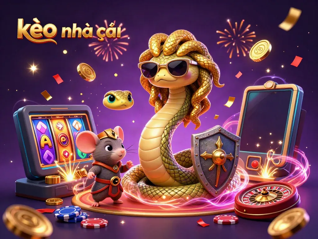 Engage with the latest kèo nhà cái in this vibrant and dynamic gambling scene featuring Medusa and other character interactions.