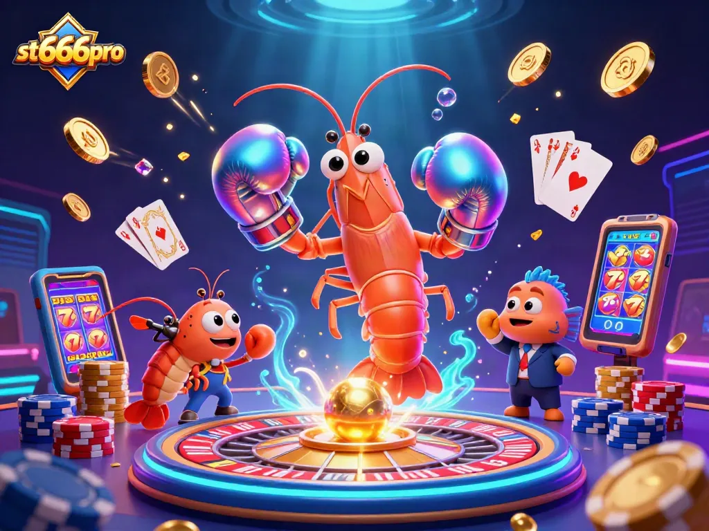 Spin to win with st666pro's vibrant gambling scene featuring lively 3D casino characters.