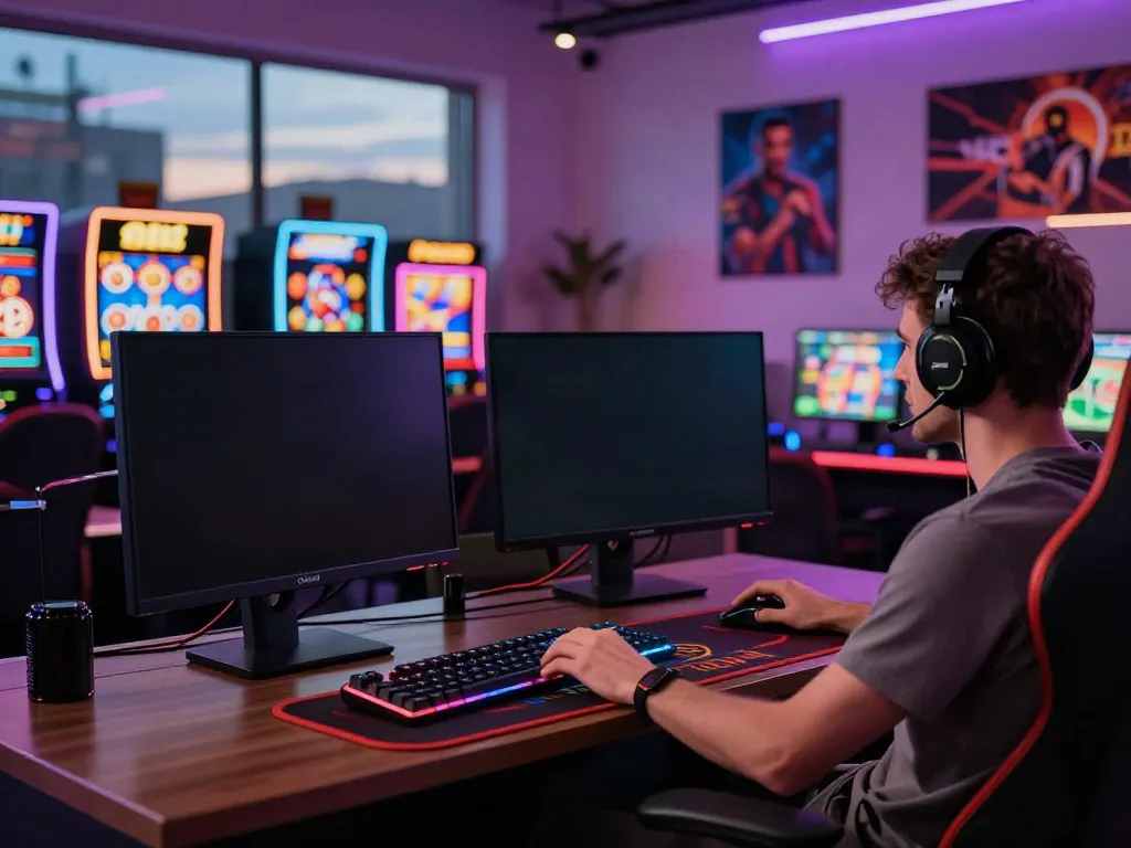 Player engaging in interactive gaming experience at an online casino not on GamStop.