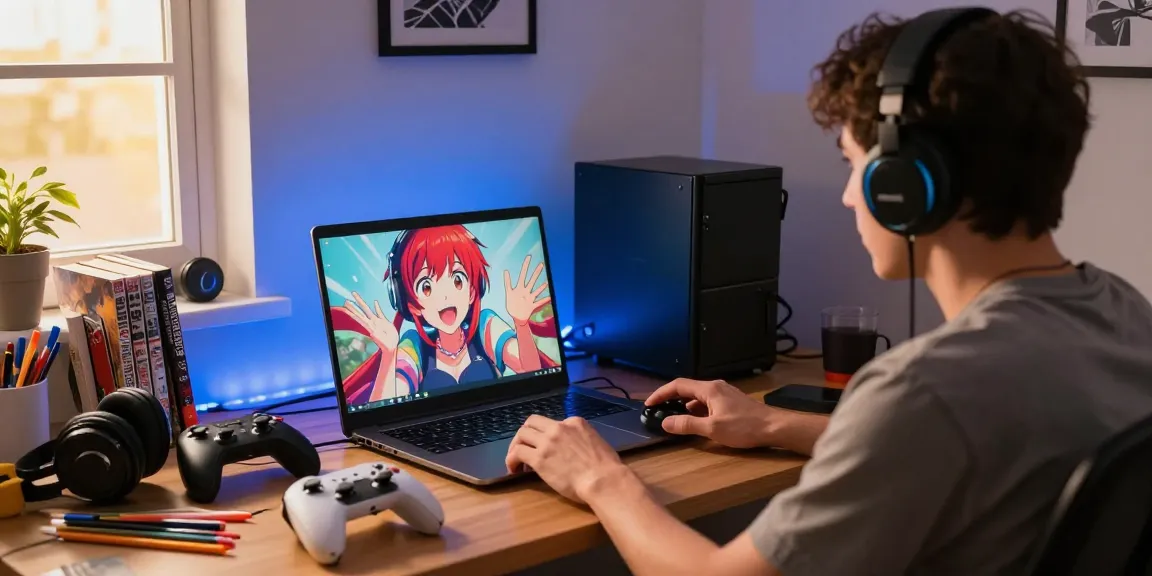 Engaging hentai ai chat interaction in a cozy room with anime character display and creative elements.