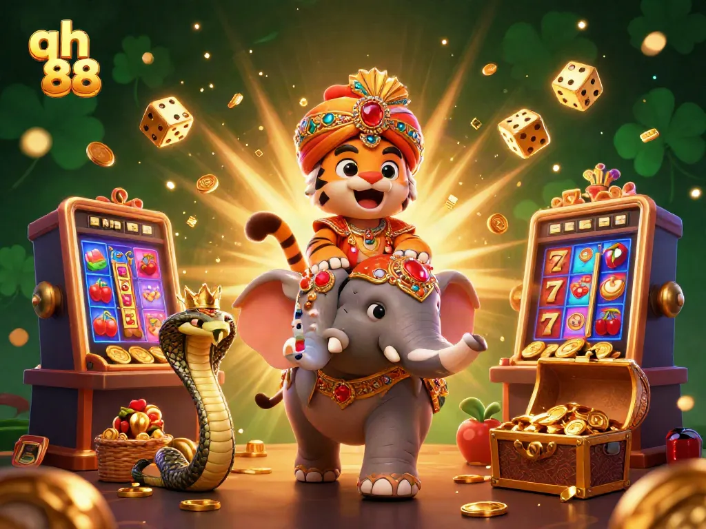 Experience thrilling gaming action with qh 88 in a vibrant 3D casino scene full of excitement.