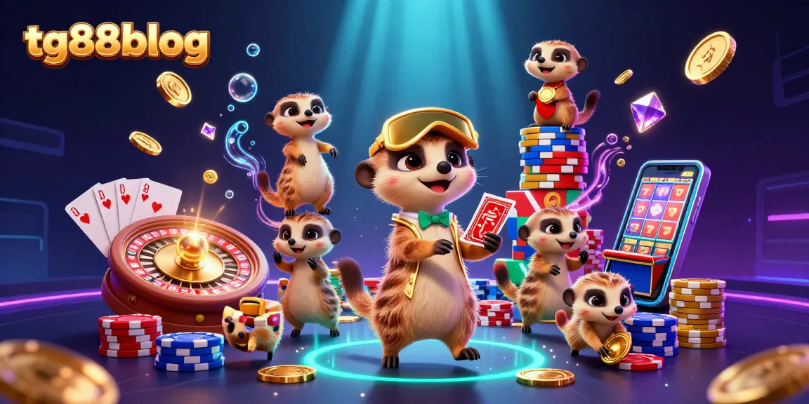 Experience the vibrant energy of tg88blog as meerkats operate a bustling casino with dynamic games and shimmering chips.