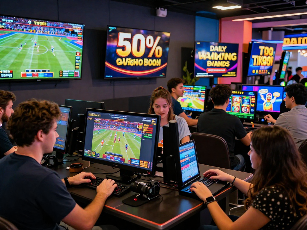 Players immersed in the TK 999 online sports betting and casino experience, showcasing excitement and engagement.