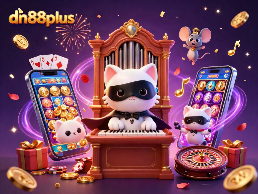 Engage in thrilling gameplay with dn88plus and a lively casino scene featuring vibrant characters and gaming elements.