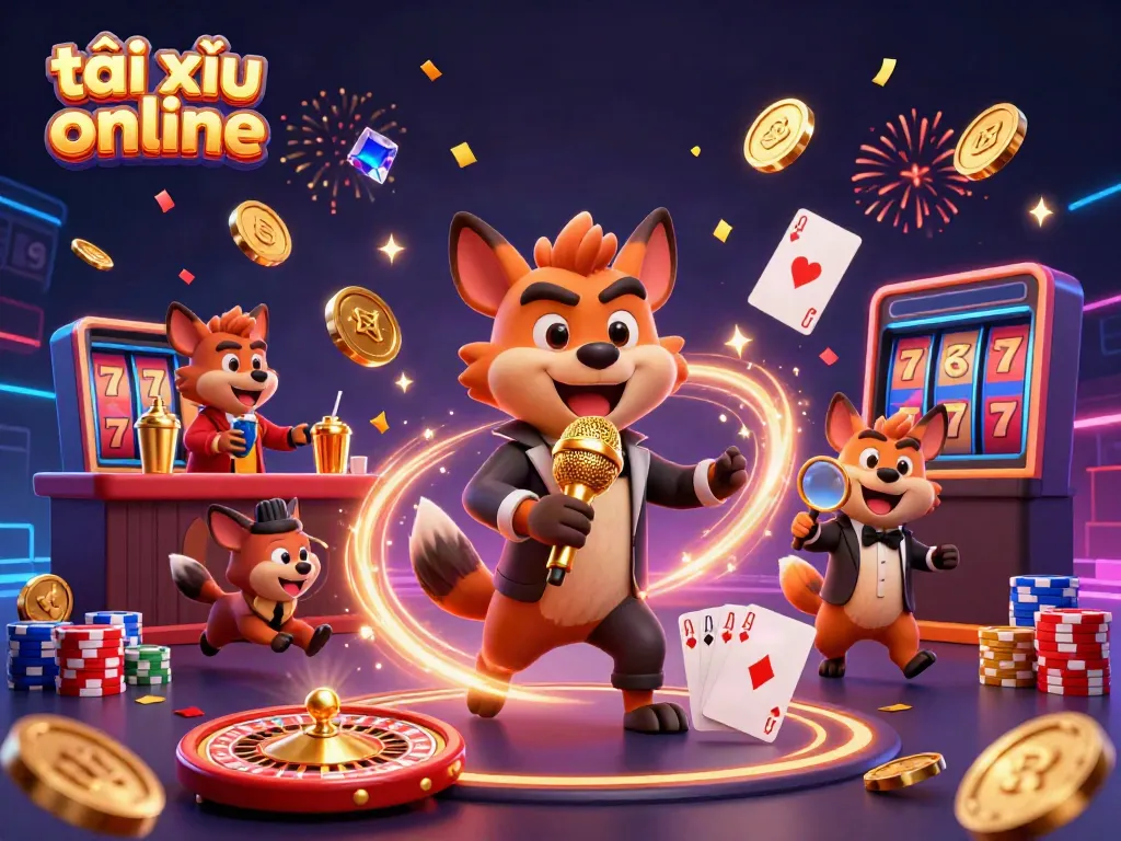 Enjoy a vibrant tài xỉu online scene with hyenas at a comedy casino bustling with excitement.