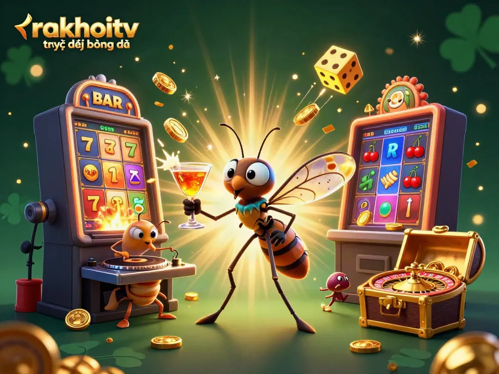 Experience the excitement of rakhoitv trực tiếp bóng đá with an engaging 3D casino scene featuring vivid characters and dynamic elements.
